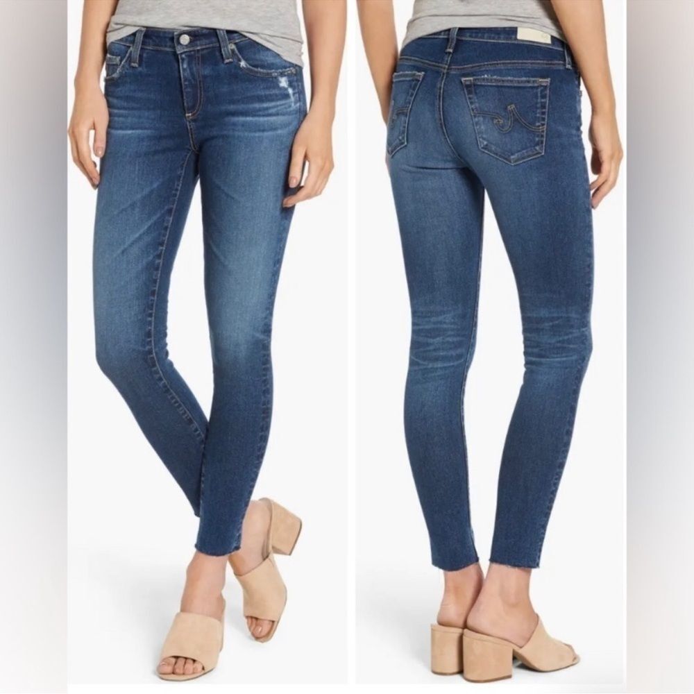 Ag Adriano Goldschmied The Legging Ankle Super Skinny Jeans Size 30 R Raw Hem